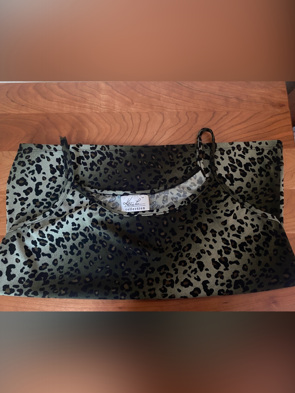 Leopard Print vintage style Cami - Olive Green
